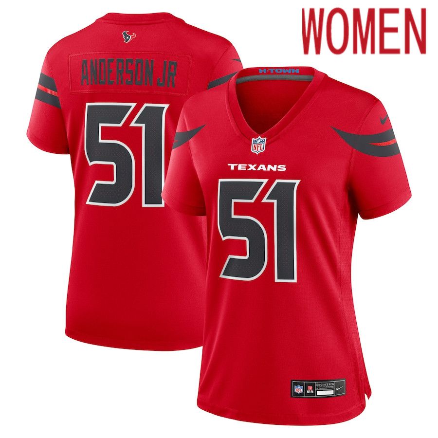 Women Houston Texans #51 Will Anderson Jr. Nike Red Alternate Game NFL Jersey